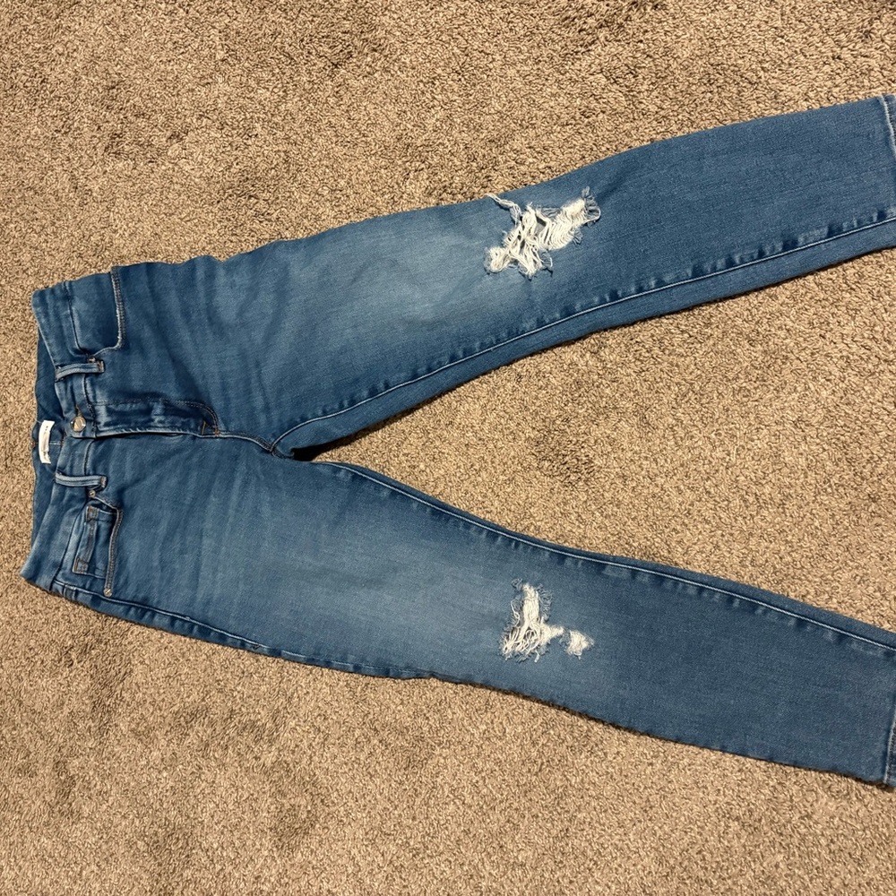 Good American Blue Ripped Skinny Jeans
